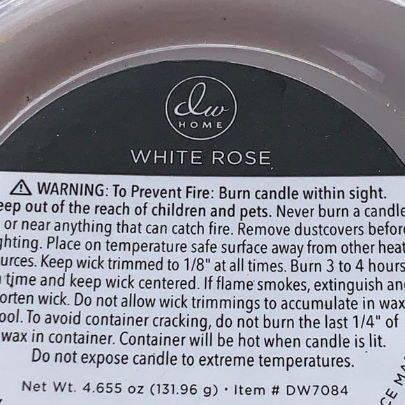 DW HOME CANDLE WHITE ROSE MINI RICHLY SCENTED - Picture 3 of 3
